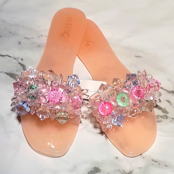 Crystal Beaded Summer Sandals - Picture 1 of 2